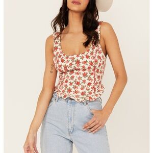 Free People Melanie Tank - yellow and pink